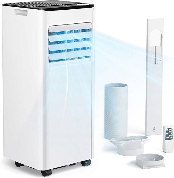 Mobilny klimatyzator EUHOMY 9000 BTU z wężem wylotowym, cicha praca OPIS