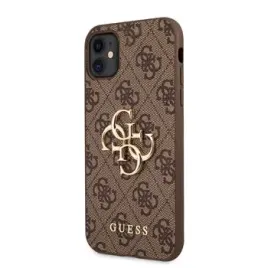 guess-guhcn614gmgbr-iphone-11-61-brazowy-brown-hardcase-4g-big-metal-logo