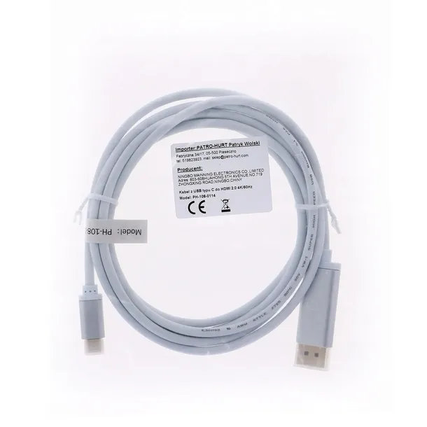 kabel-usb-c-do-displayport-18m-dp-4k-thunderbolt-stan-opakowania-oryginalne