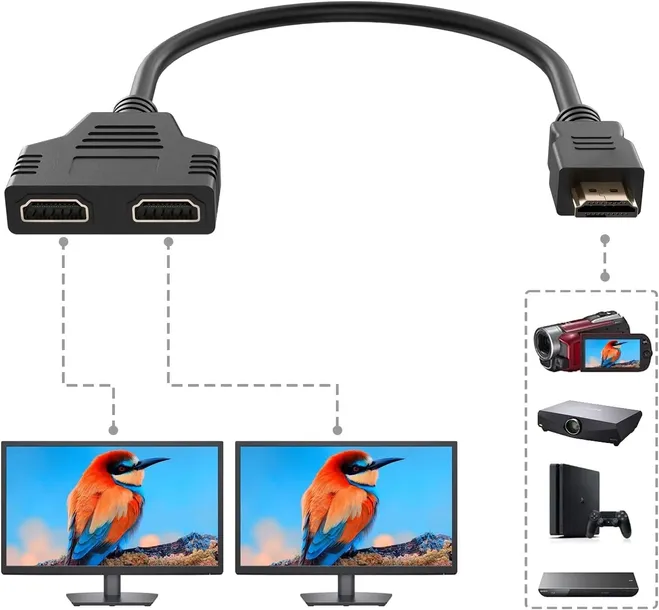 HDMI Rozdzielacz Splitter 1x2 1080p full HD Rozgałęźnik