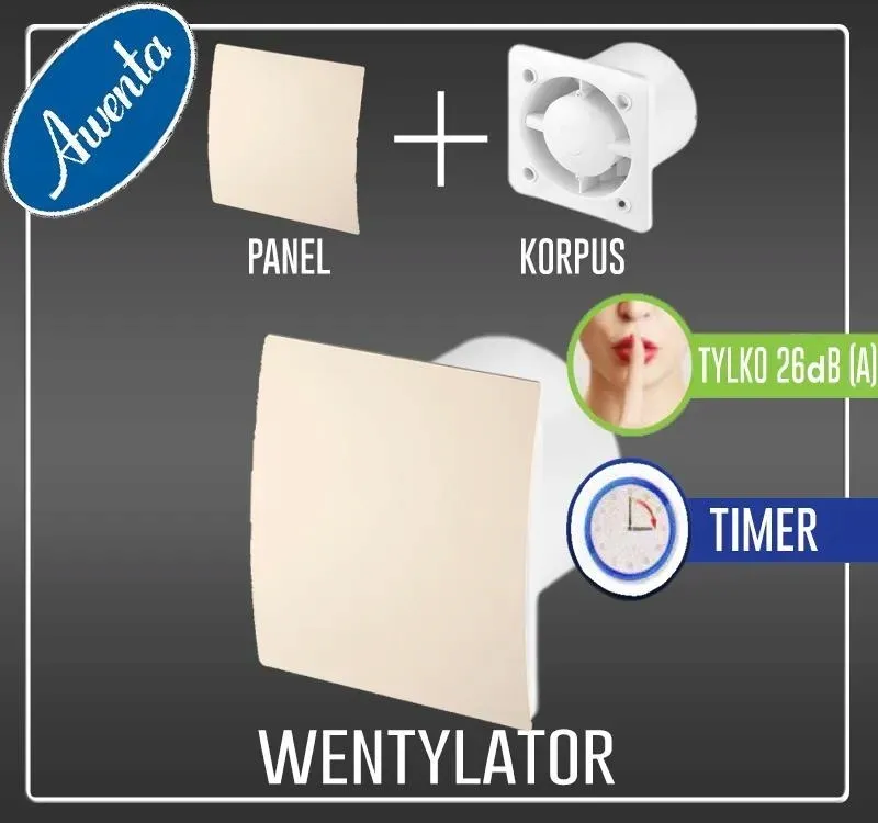 wentylator-panel-escudo-ecru-awenta-timer-tanio-stan-nowy