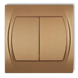 Zdjęcie produktu Włącznik podwójny z ramką złoty 8LWP-2 LOGO KARLIK