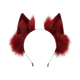urocze-futrzane-kocie-lisie-uszy-cosplay-anime-furry-opaska-bordowe