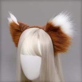 urocze-duze-futrzane-kocie-lisie-uszy-cosplay-anime-furry-opaska-rudo-bia