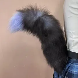 uroczy-futrzany-ogon-regulowany-kot-lis-cosplay-anime-furry-czarno-niebie