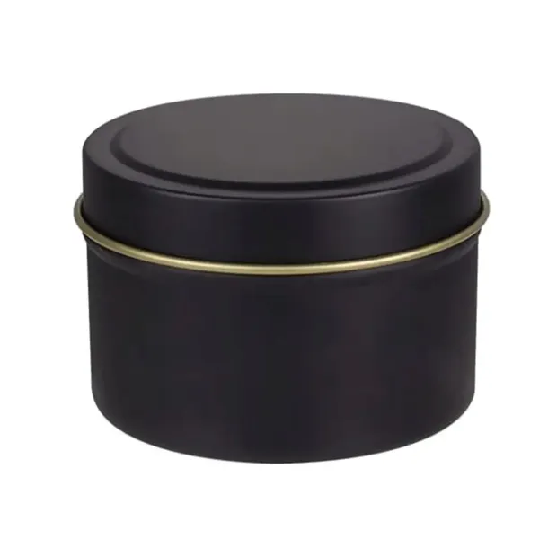 Pojemnik puszka ozdobna czarna do zalewu świec wosku sojowego BLACK 240 ml