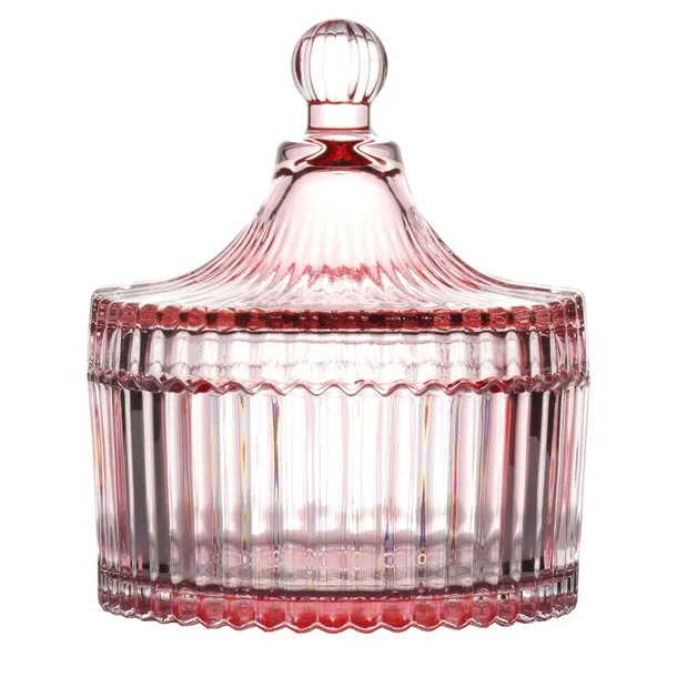 Pojemnik szklany szkło do zalewu świec wosku świecznik 250 ml różowy