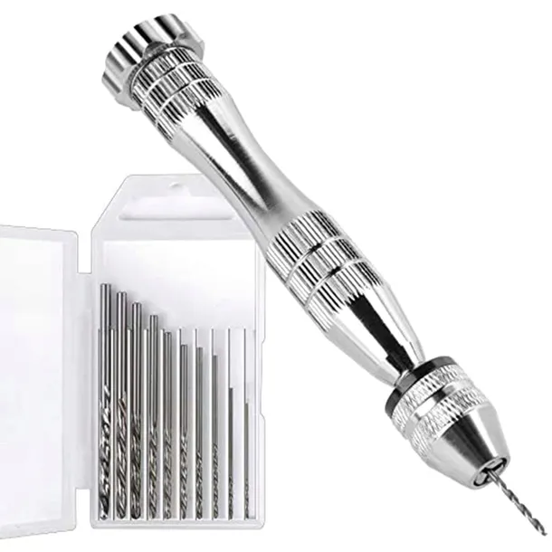 Mini wiertarka ręczna do żywicy + 10 wierteł 0.8 - 3mm