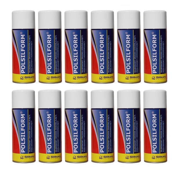 Silikon w sprayu POLSILFORM do form środek oddzielający 12x400ml