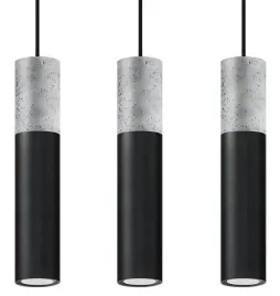 lampa-wiszaca-3-czarne-tuby-z-betonem-sollux-gu10