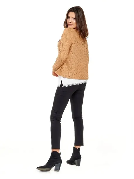 azurowy-sweter-damski-boho-gruby-splot-stan-nowy