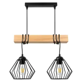 lampa-wiszaca-led-zwis-belka-drewniana-loft-druciana-czarna-2xe27