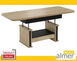 lawostol-stol-lawa-l02-szuflada-rozkladany-do-160cm-dab-craft-zloty-czarny