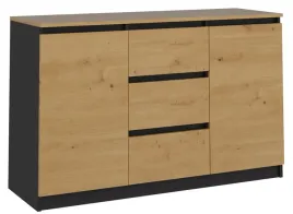komoda-2d3s-120cm-2-drzwi-3-szuflady-antracyt-blat-dab-artisan