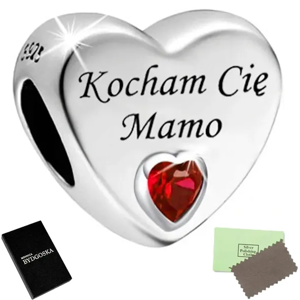 Charms Serce Dzień Matki Koralik Beads Zawieszka