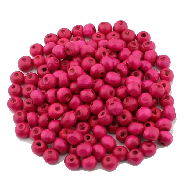 KORALIKI DREWNIANE DREWNO RÓŻOWY 6mm 150szt