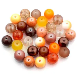 koraliki-szklane-8mm-mix-30szt-braz-pomarancz
