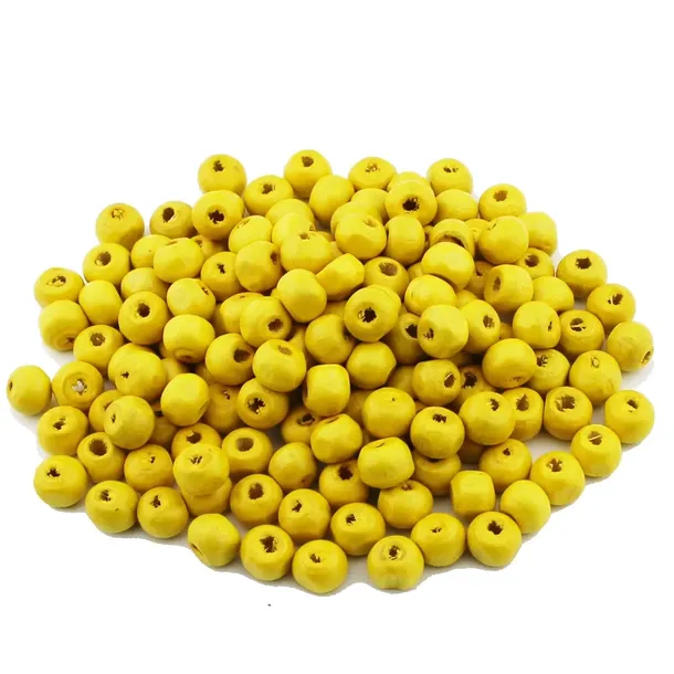 KORALIKI DREWNIANE DREWNO ŻÓŁTY 6mm 150szt