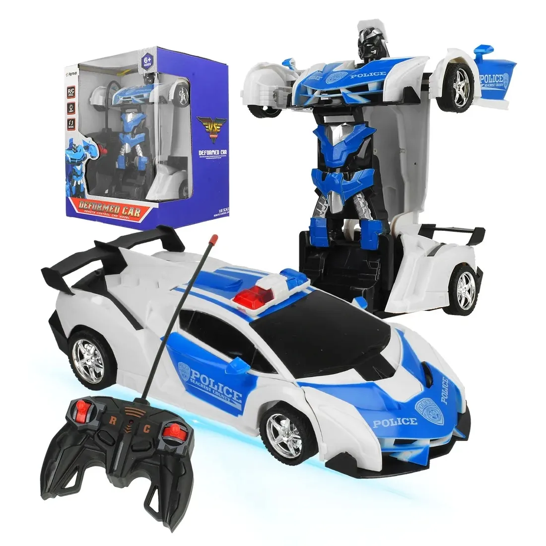 policja-auto-robot-2w1-transformacja-swiatla-pilot