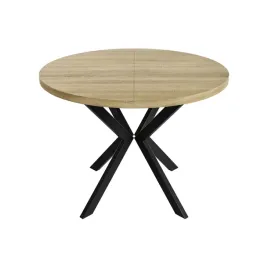 stol-okragly-everton-rozkladany-czarny-sonoma-100-cm