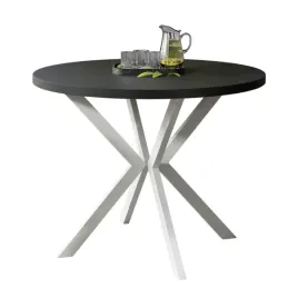 stol-okragly-everton-rozkladany-bialy-czarny-100cm