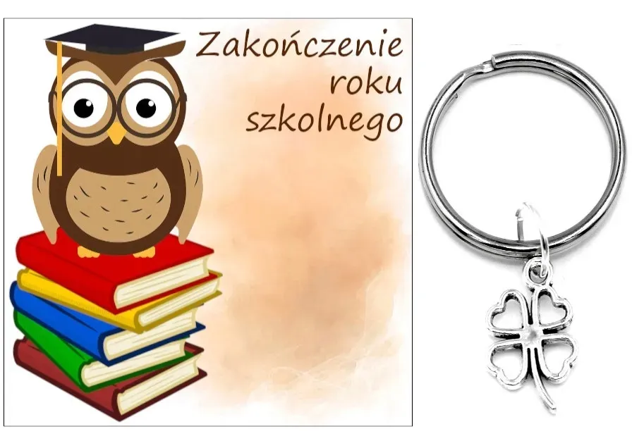 brelok-breloczek-zakonczenie-roku-szkolnego-klasa-szkola-pamiatka-koniczyna-stan-nowy