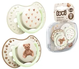 lovi-smoczek-silikonowy-dynamiczny-teddy-love-0-6-m-swieci-w-ciemnosci-2szt