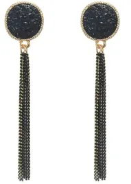 czarne-kolczyki-dlugie-nitki-wiszace-zlote