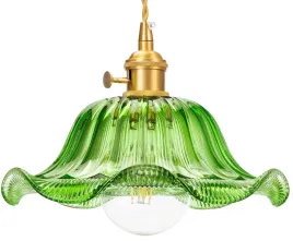 lampa-wiszaca-sufitowa-szklana-flower-zielona