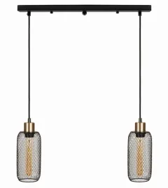 lampa-wiszaca-loft-siatka-listwa-podwojna-czarna
