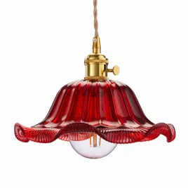 lampa-wiszaca-sufitowa-szklana-flower-czerwona