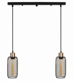 lampa-wiszaca-loft-siatka-listwa-podwojna-czarna