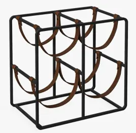 stojak-regal-polka-na-wino-metal-skora-4-butelki