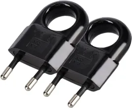 2x-wtyczka-plaska-250-uchwyt-bez-uziemienia-czarna