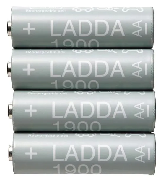 Grube paluszki akumulatorki baterie IKEA LADDA AA R6 1900mAH 4 szt.