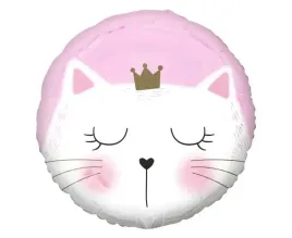 balon-foliowy-okragly-kotek-bialy-z-korona-18-cali