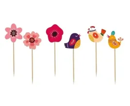 pikery-toppery-na-babeczki-kwiaty-ptaki-6szt