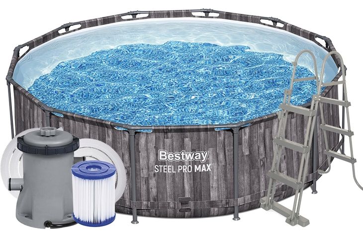 8w1 DUŻY RODZINNY BASEN STELAŻOWY 366x100 cm + POMPA DRABINKA BESTWAY 5614X
