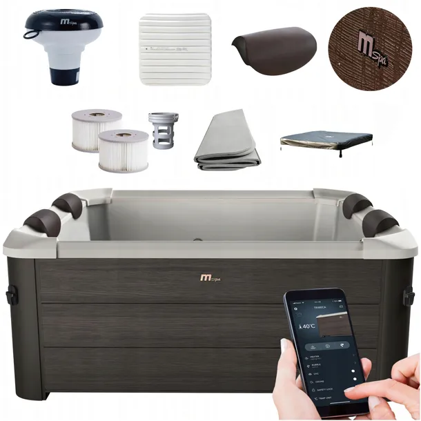 PANELOWE SPA TRIBECA 160x160x65 cm 6 os. HYDROMASAŻ LED WiFi MSpa F-TR062W