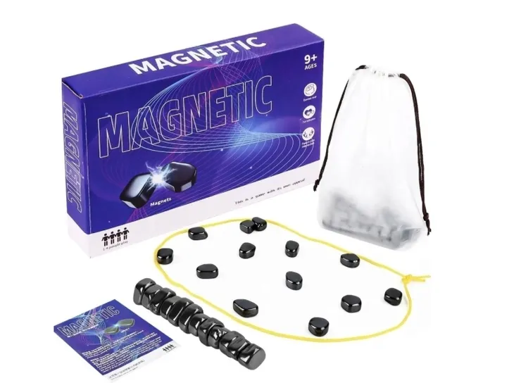 GRA MAGNETYCZNE KAMIENIE 40 szt EDUKACYJNA DLA DZIECI MAGNETYCZNA W SZACHY