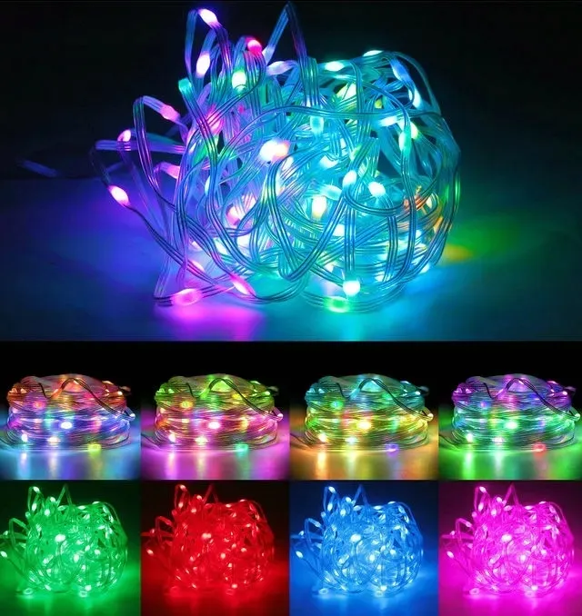 tasma-led-lancuch-neon-sznur-rgb-ic-pilot-bluetooth-10m-zasilacz-usb-stan-nowy