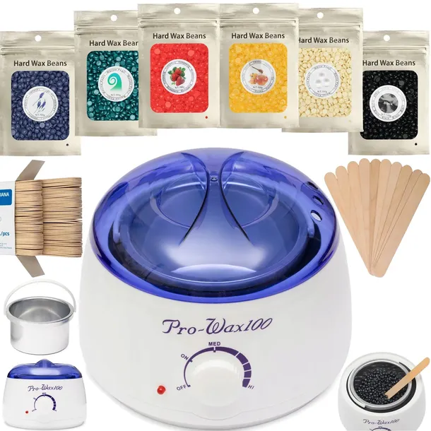 PODGRZEWACZ WOSKU + TWARDY WOSK 600g+100 PATYCZKÓW DEPILACJA NÓG DOMOWE SPA