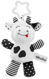 akuku-zawieszka-grzechotka-maskotka-krowka-kontrastowa-sensoryczna-zabawka