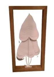 metalowa-dekoracja-obraz-rama-drewno-biale-liscie