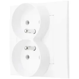 ospel-szafir-bialy-gniazdo-gniazdko-podwojne-zestaw-z-ramka