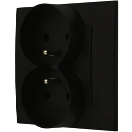 ospel-szafir-czarny-gniazdo-gniazdko-podwojne-zestaw-z-ramka