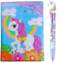zestaw-dla-dziewczynki-notes-dlugopis-unicorn-tecz