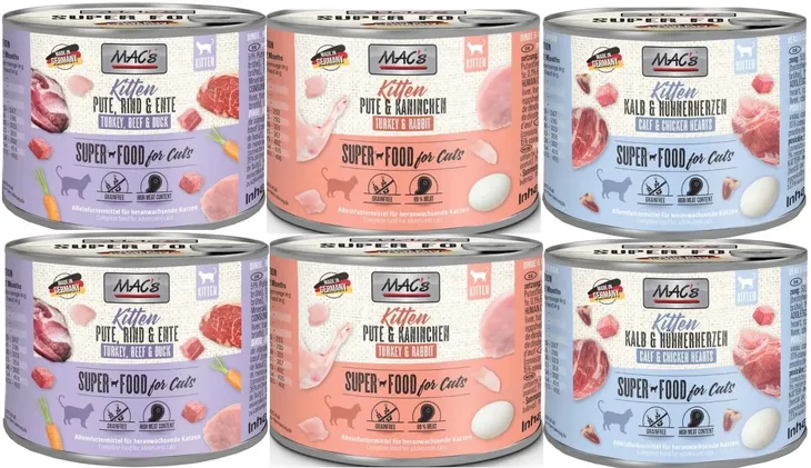 MAC's Cat | Kitten |Bezzbożowa karma dla kociąt - Mix 6x200g puszka