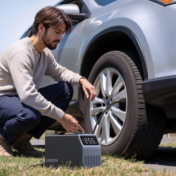 pompka-elektryczna-do-opon-samochodowych-z-wyswietlaczem-150-psi-3x4500mah-stan-nowy-marka-ugreen