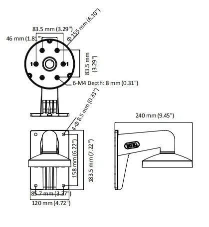 uchwyt-scienny-hikvision-ds-1473zj-155-stan-opakowania-oryginalne